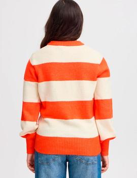 Jersey Ichi Rayas beige/naranja