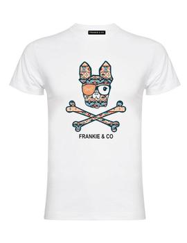 Camiseta Frankie Bulldog Etnico Marron blanca