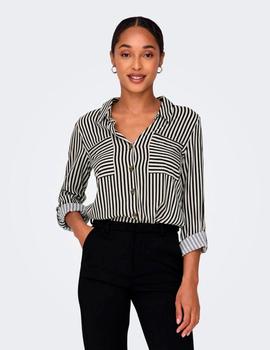 Camisa Only Yasmin negra/beige