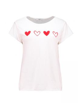 Camiseta Hailys Corazones blanca