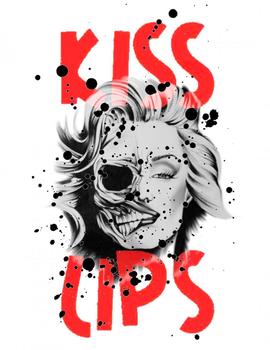 Camiseta La Sal Chica Lips blanca