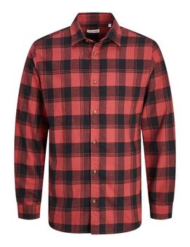 CAmisa Jack&Jones Joshua Cuadros roja