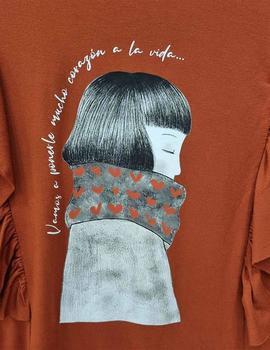 Camiseta Life &Cool Bufanda marron