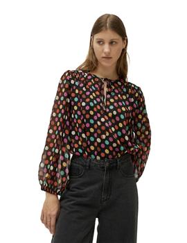 Blusa Compañia Circulos Colores negra