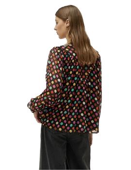 Blusa Compañia Circulos Colores negra