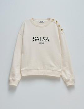 Sudadera Salsa Chica Boton beige