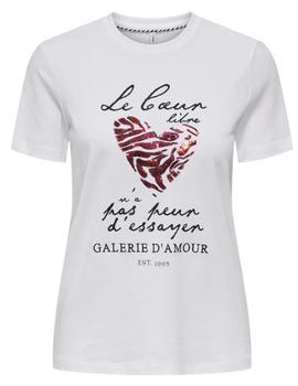 Camiseta Only Kita Corazon blanca