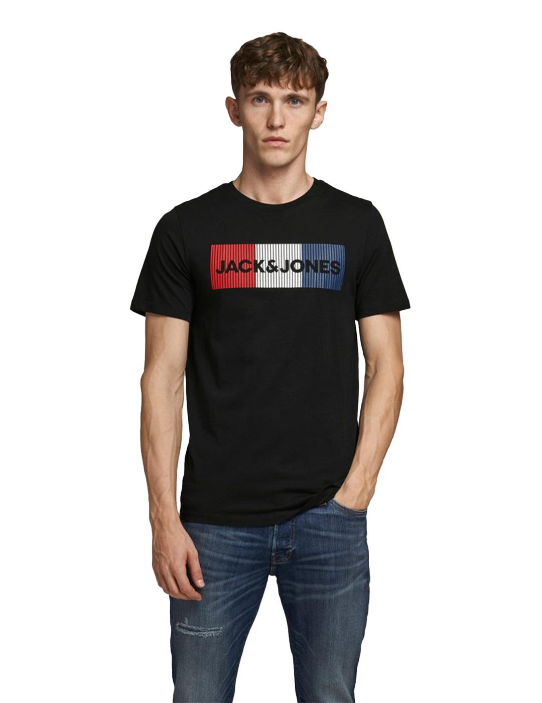 JACK & JONES - Camiseta negra JJEcorp Logo Hombre