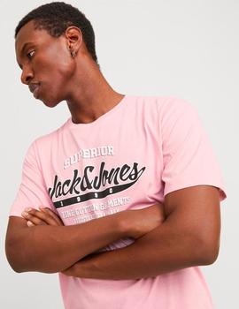 Camiseta Jack&Jones Logo rosa