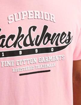 Camiseta Jack&Jones Logo rosa