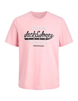 Camiseta Jack&Jones Logo rosa