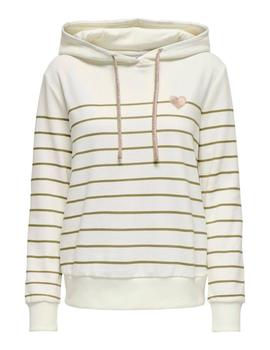 Sudadera Only Adelle Rayas blanca