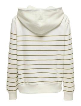 Sudadera Only Adelle Rayas blanca