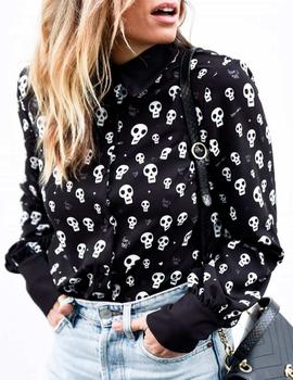 Camisa Aire Retro Calaveras negra