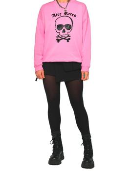 Sudadera Aire Retro Calavera rosa