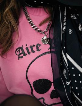 Sudadera Aire Retro Calavera rosa