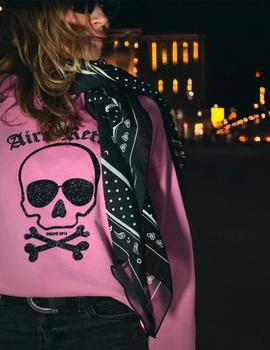 Sudadera Aire Retro Calavera rosa