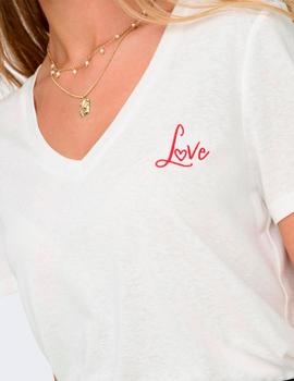 Camiseta Only New Belle Love blanca