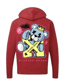 Sudadera Bl3ssed Capucha No More roja