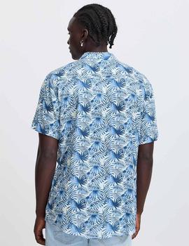 Camisa Blend M/C flores azul