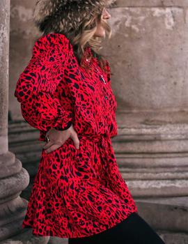 Vestido Aire Retro Animal M/L rojo